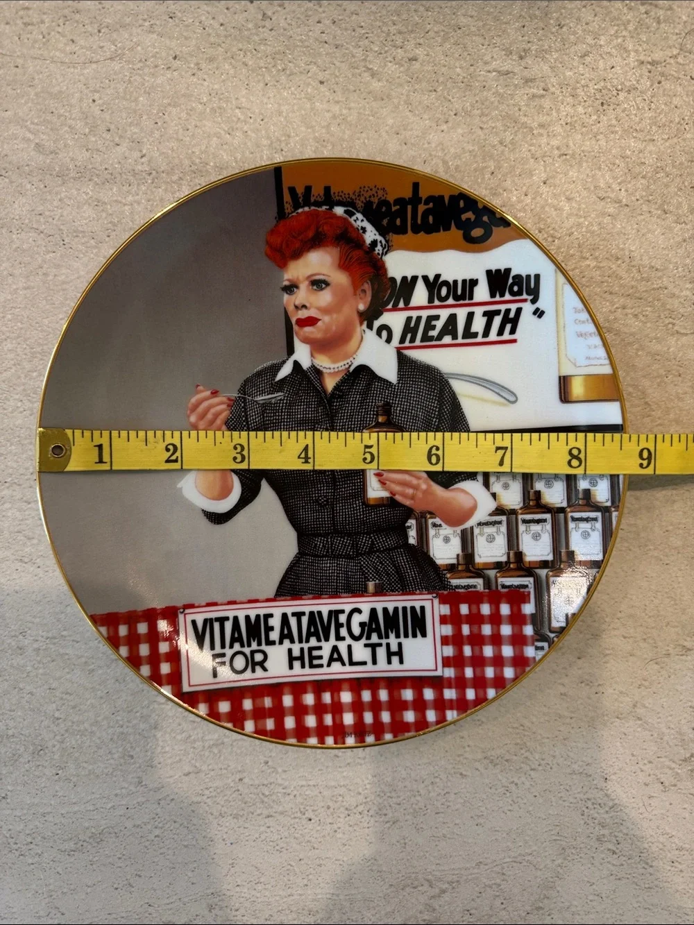 Vintage I Love Lucy Decorative Wall Plates - Red, Blue Set of 2
